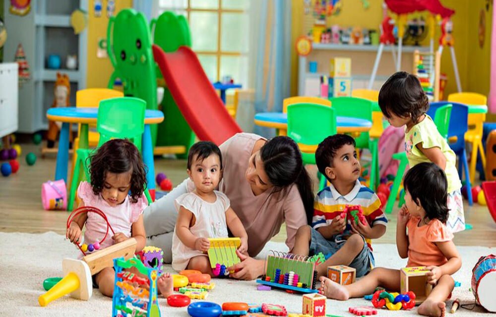 Detail how motor skills are developed in preschool education.